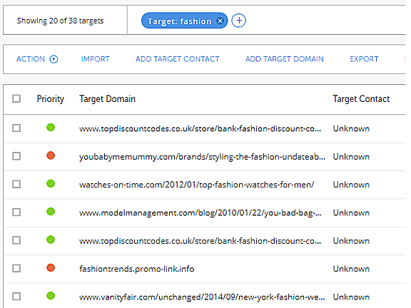 Find domains Authoritas link building module